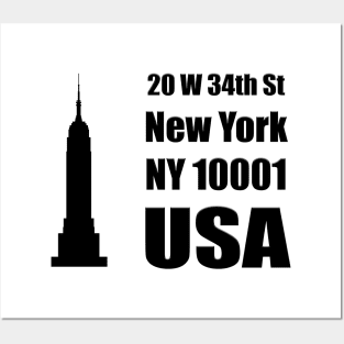 Empire State Building Silhouette Address Posters and Art